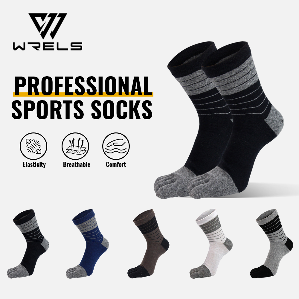Anti Blister Sock - جوارب WRELS الرياضية للرجال بخمسة أصابع،